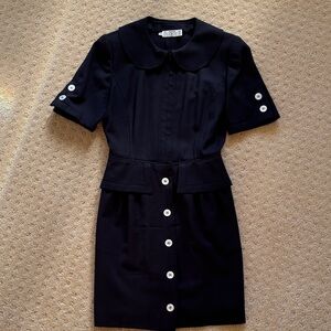 Valentino Black Dress with White Buttons